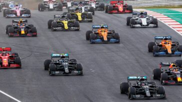 Lewis Hamilton Leads At The Start Pf The 2020 Portuguese Grand Prix At Portimao