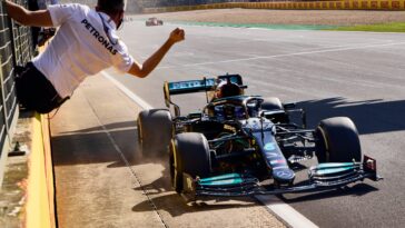 Lewis Hamilton winning the British GP
